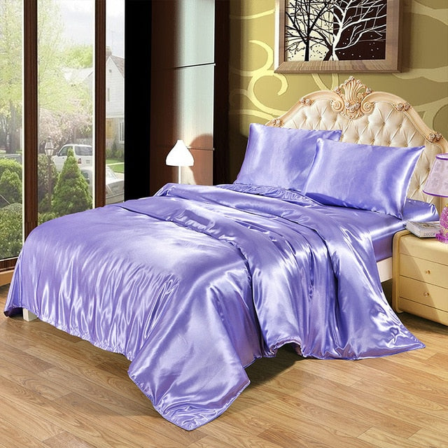 Luxury Satin Silk Duvet Cover 3 pcs Set