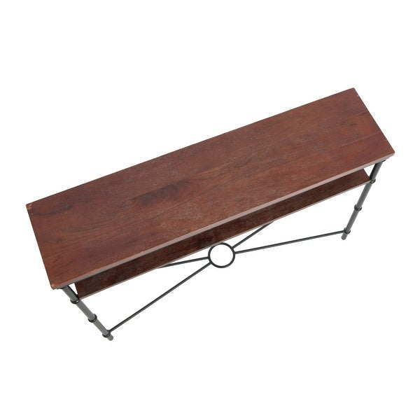 Saratoga Rustic Solid Wood and Iron Console Table