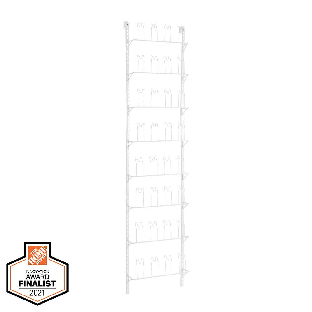 Everbilt 77.50 in. H 16-Pair White Steel Hanging Shoe Organizer 90307