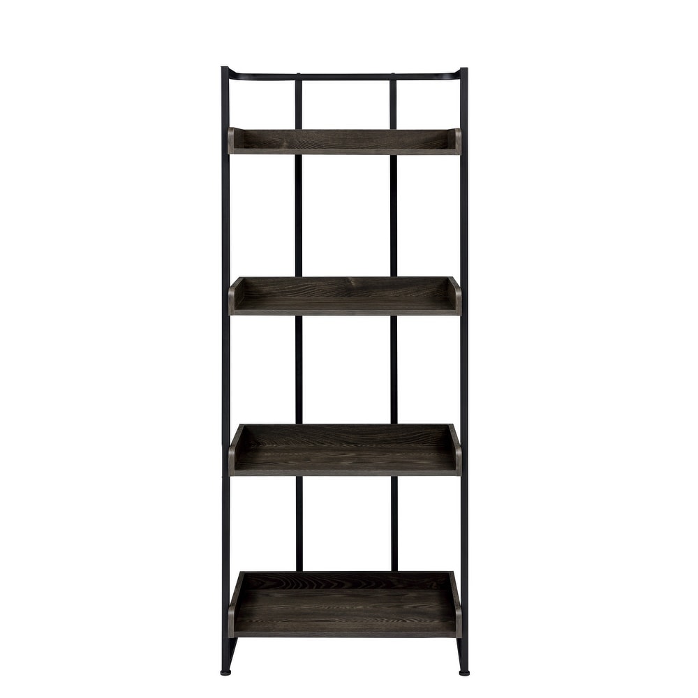 Coaster Furniture Ember Dark Oak and Sandy Black 4 shelf Bookcase