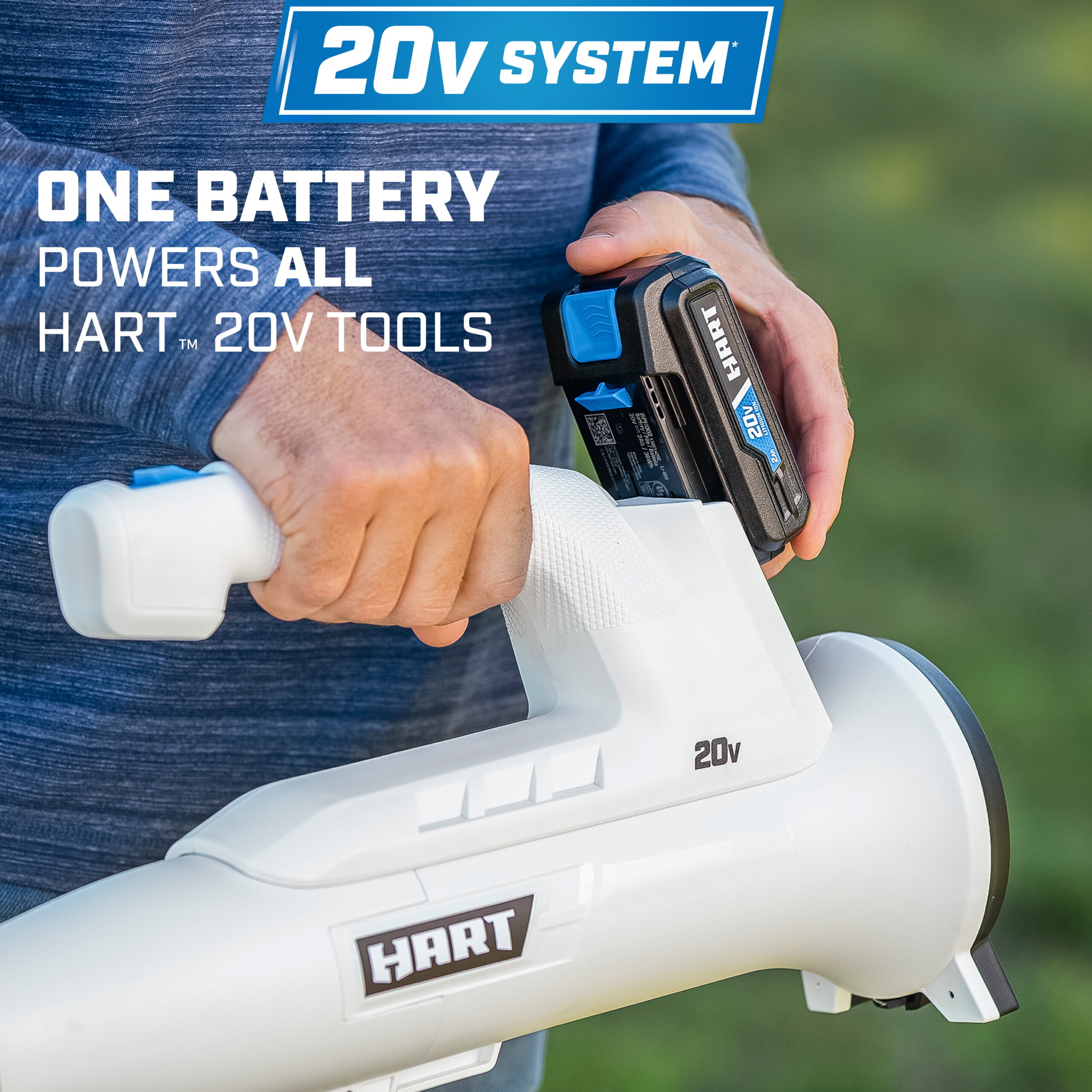 Hart 20-Volt 200 CFM Bazooka Blower Kit， (1) 20-Volt 2Ah Lithium-Ion Battery and Charger