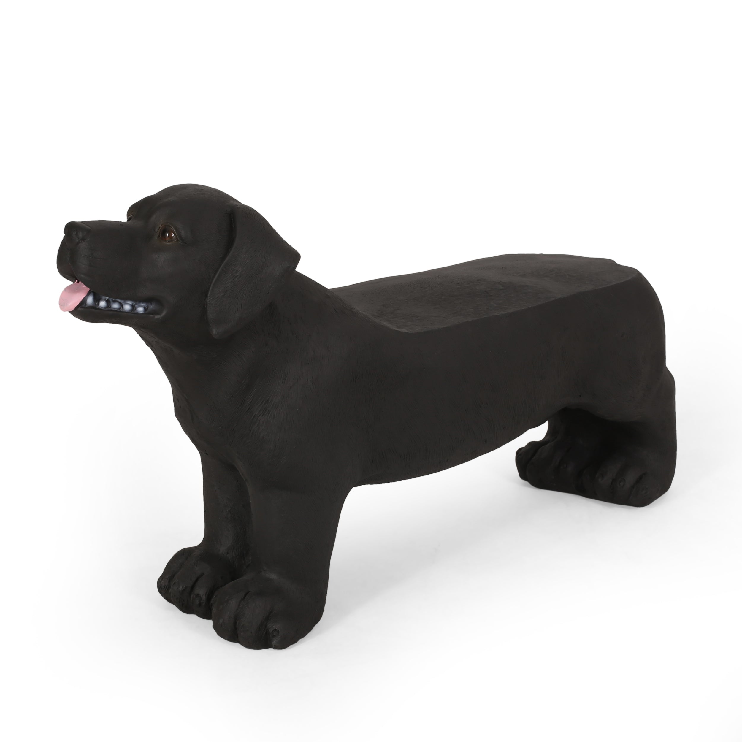 Cullimore Outdoor Labrador Dog Garden Bench, Matte Black