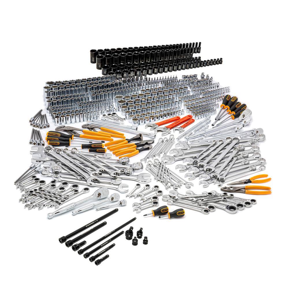 GEARWRENCH 14 in. 38 in. and 12 in. Drive Master Mechanics Tools Set with Impact Sockets (728-Piece) 8905985870CB