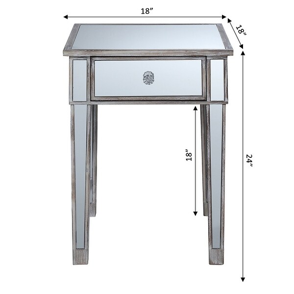 Silver Orchid Talmadge Mirrored 1 Drawer End Table