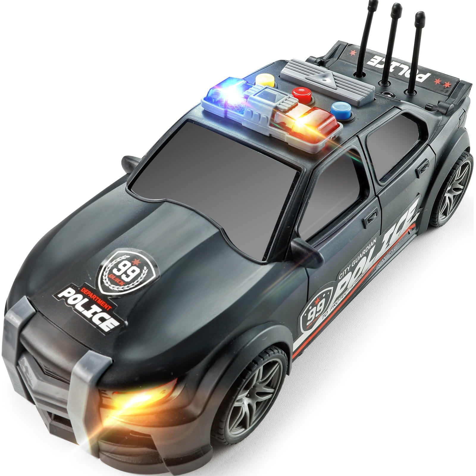 NETNEW 1:16 Police Car Toys for Boys 3-6 Years Plastic Pursuit Rescue Vehicle with Sound and Light for Kids Toddlers