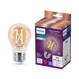 Philips 40-Watt Equivalent A15 Smart Wi-Fi LED Tuneable White Light Bulb Powered by WiZ with Bluetooth (2-Pack) 567222