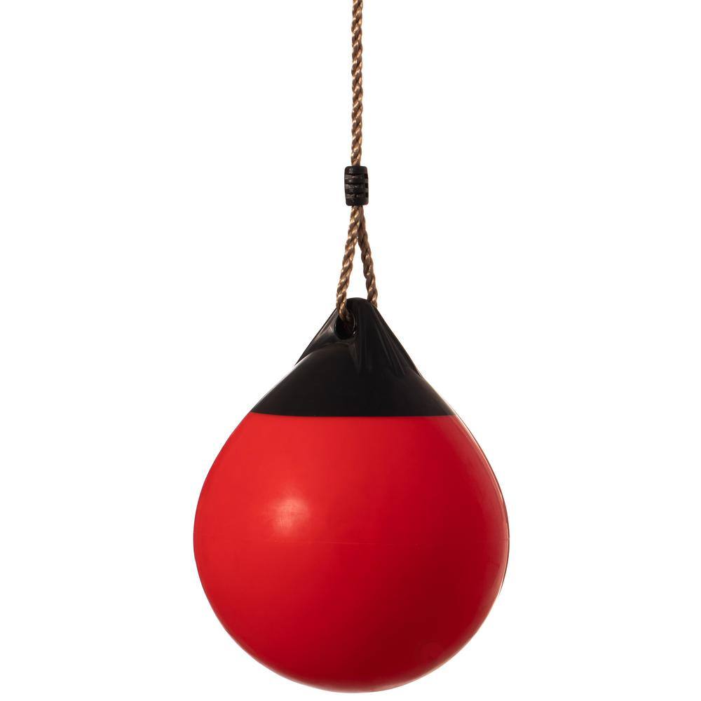 PLAYBERG Red Playground Hanging Adjustable Ball Swing Inflatable Heavy-Duty Rubber Round Specialty Swing Ball Pump Included QI004559.RD