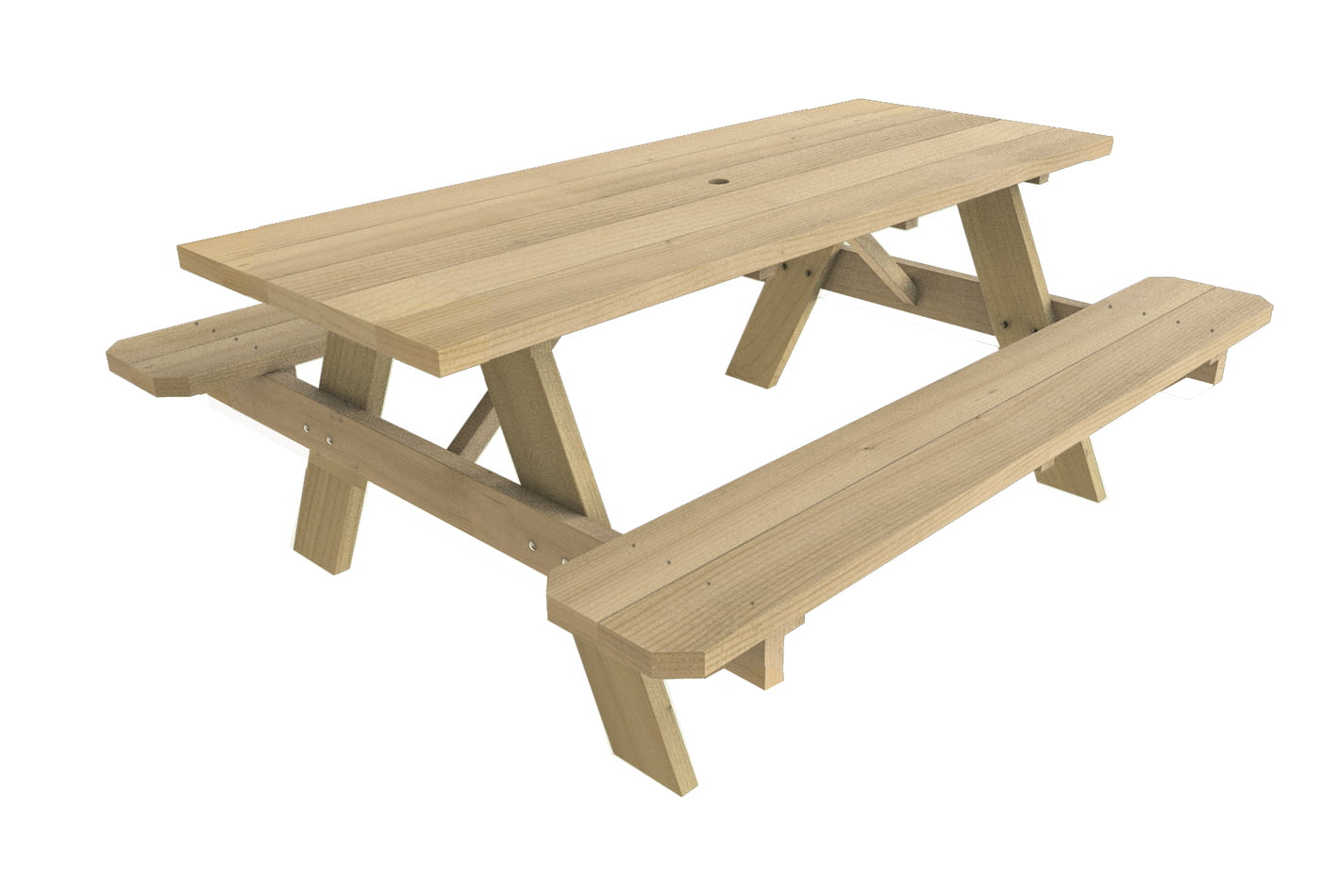 UFPED Wooden Picnic Table， Tan