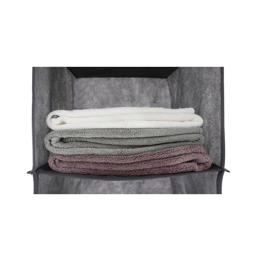 JV TEXTILES GreyBeige Hanging Closet Organizer with 6-Shelf Closet Hanging Storage Shelves (2-Pack) 2PK-6642