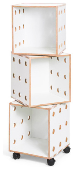 Modern Wood Stacking Cube Bookcase  Offi Perf Boxes   Contemporary   Bookcases   by Plush Pod Decor  Houzz