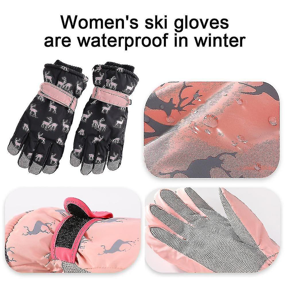 Simple Waterproof Ski Gloves Winter Warm Windproof Outdoor Sports Gloves