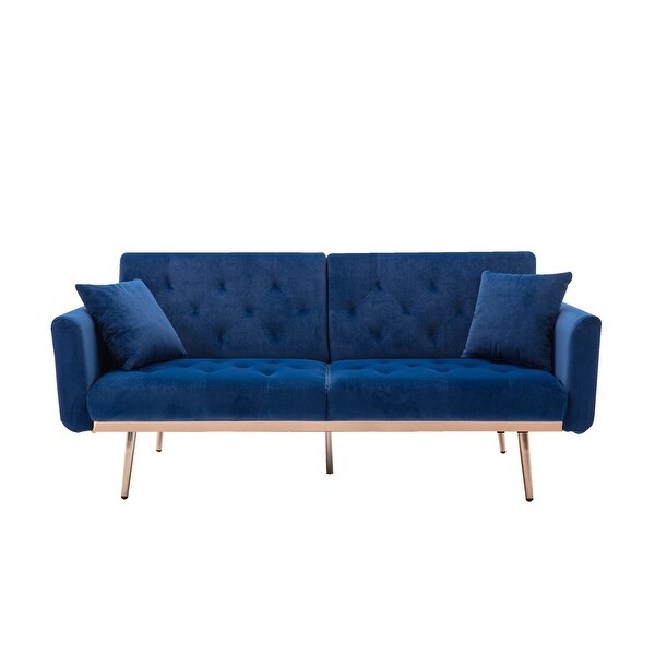 Zenith 63.78 in Velvet Modern Straight Reclining Tufted Sofa