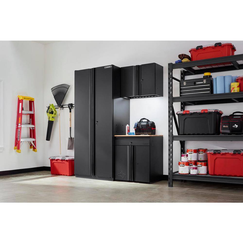 Husky 3-Piece Heavy Duty Welded Steel Garage Storage System in Black (64 in. W x 81 in. H x 24 in. D) HTC310110