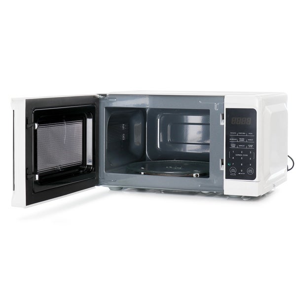 0.7 cu ft 700W Countertop Microwave Oven in White with One Touch Express Cooking - - 37856817