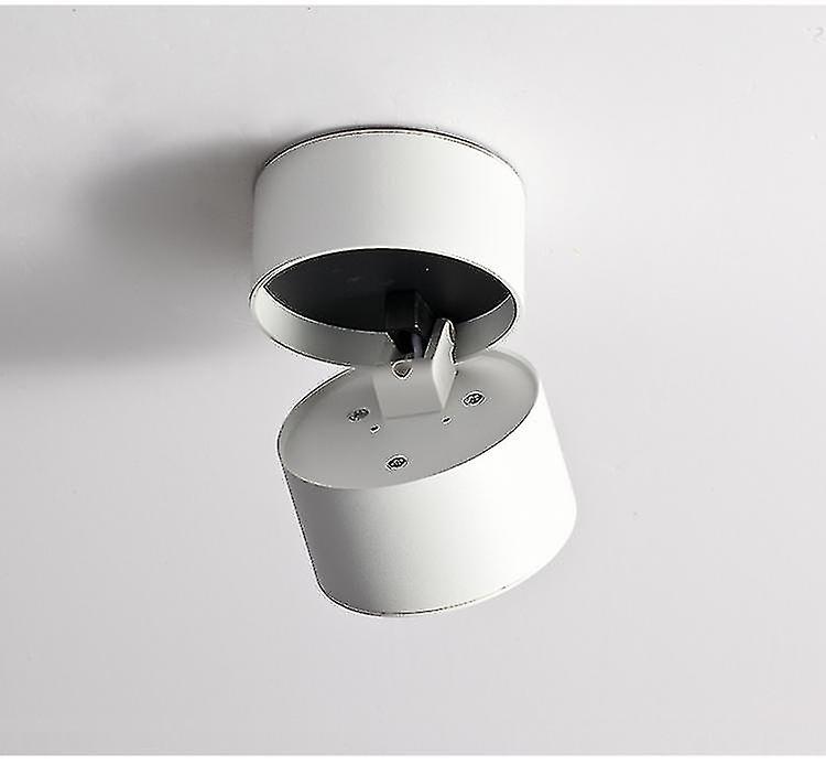 Rotatable Indoor Spotlight， 12w Single Ceiling Spot Light White， Swivelling Aluminum Surface Mount D