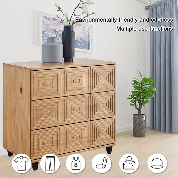 BIKAHOM Solid Wood 3 Drawer Dresser for Bedroom， Storage Organizer for Hallway，Stylish Dressers， Side Table for Living Room