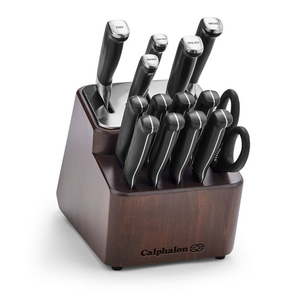 Calphalon Premier Sharpin 15pc Carbon Steel Knife Set With Sharpening Knife Block