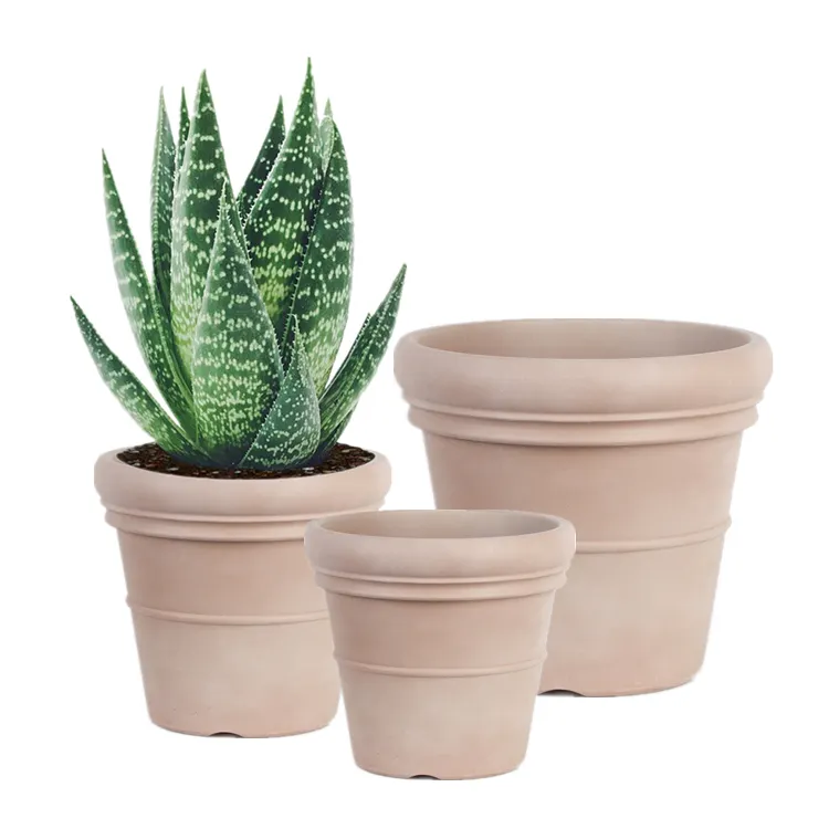 Garden Supplies Tall Cute Succulent Plants Pots Large Size Resin Fiberglass Flower Planters For Indoor Plants