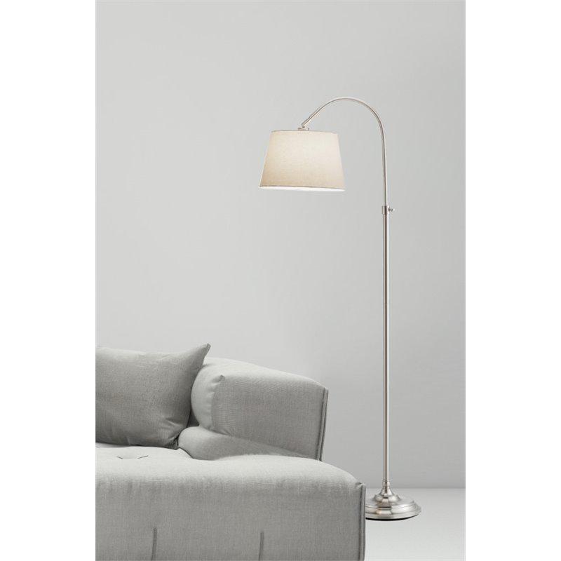 Adesso Bonnet Floor Lamp in Brushed Steel Color