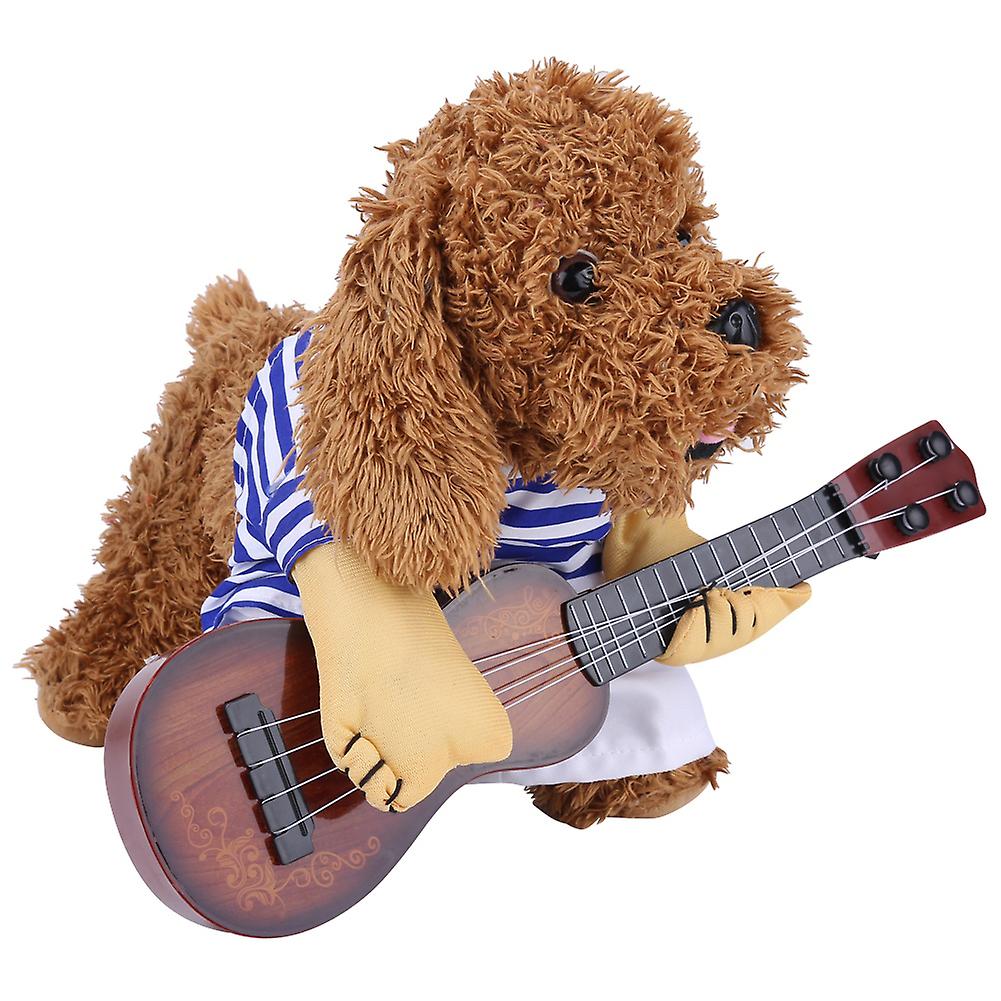 Funny Pet Dog Cat Clothes Guitar Player Dress Puppy Halloween Christmas Party Costume M