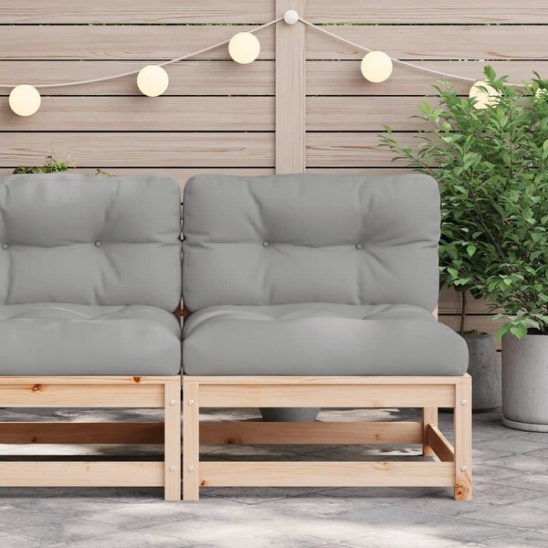 vidaXL Patio Furniture with Cushions Outdoor Sectional Seating Solid Wood Pine