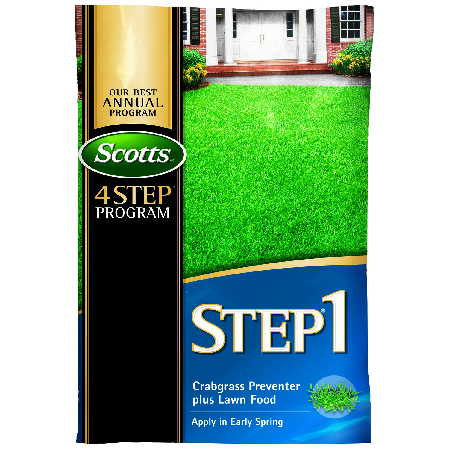 Scotts Step 1 Crabgrass Preventer Annual Program Lawn Fertilizer For Multiple Grass Types 15000 sq f