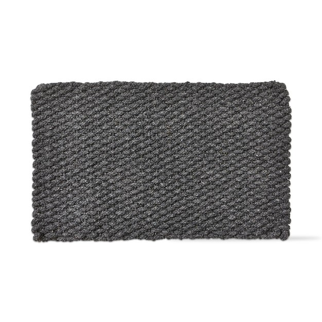 Handwoven Doormat Dark Grey Solid Rectangle Indoor And Outdoor Polypropylene Door Welcome Mat Grey