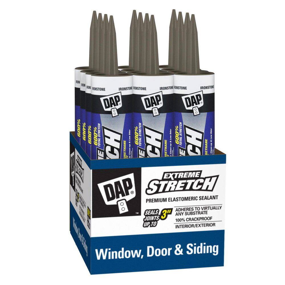 DAP Extreme Stretch 10.1 oz. Iron Stone Premium Crackproof Elastomeric Sealant (12-Pack) 7079818712