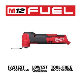 MW M12 FUEL 12V Lithium-Ion Cordless Oscillating Multi-Tool Kit w(2) High Output 2.5 Ah Batteries + (1) 5.0 Ah Battery 2526-21HO-48-11-2452S