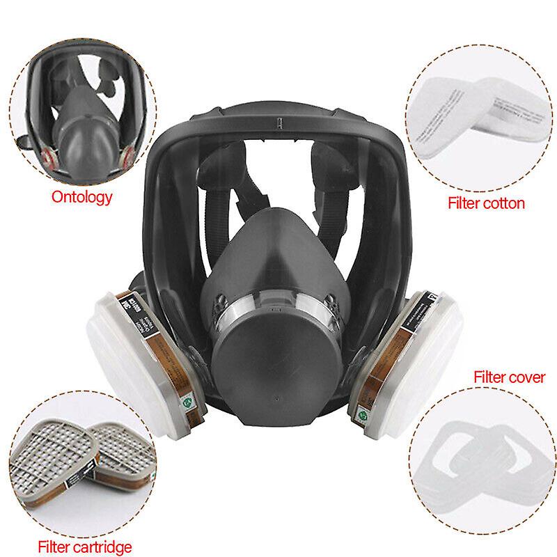 15 In 1 Full Face Gas Mask Respirator For 6800 Paint Spray Protective Facepiece W12704830