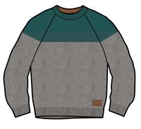 Davis Knitted Jumper - Storm Green/ Grey Marl