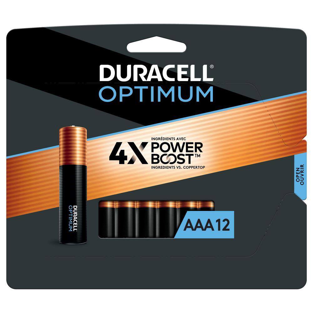 Duracell Optimum AAA Alkaline Battery (12-Pack) Triple A Batteries 004133303266