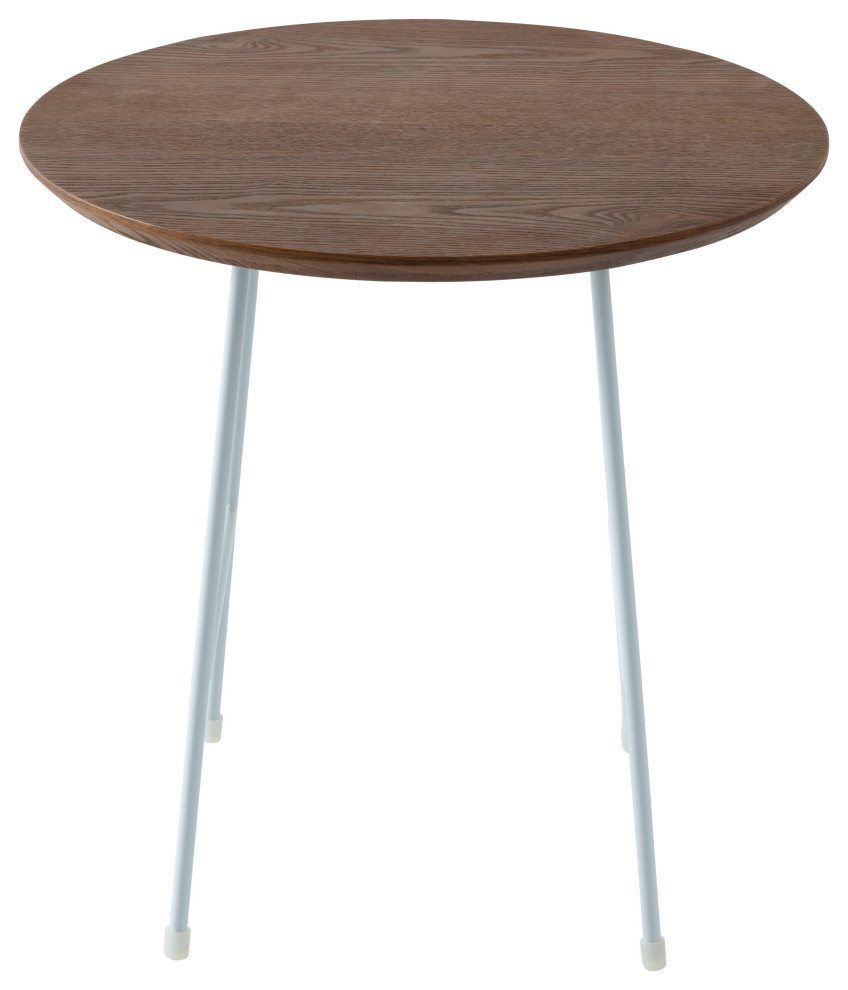 LeisureMod Rossmore Modern Round Side Table With White Steel Frame   Midcentury   Side Tables And End Tables   by LeisureMod  Houzz