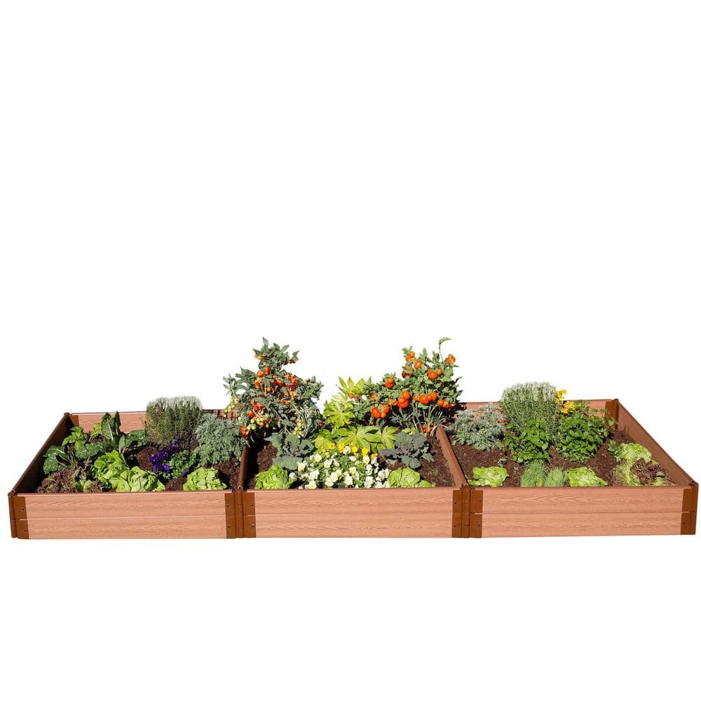 Frame It All 1 in. Profile Classic Sienna 4 ft. x 12 ft. x 11 in. Raised Garden Bed 300001400