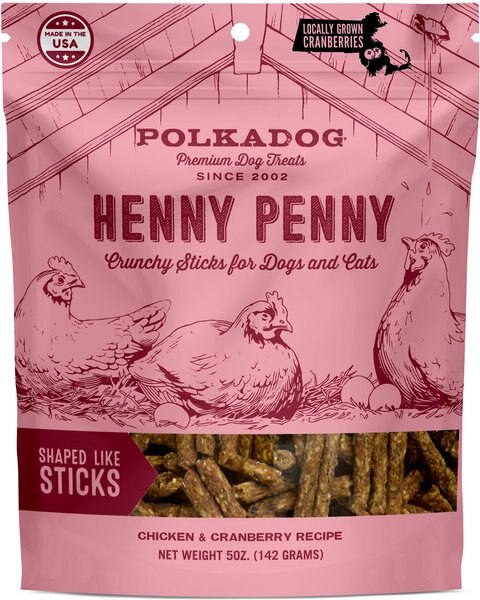 Polkadog Henny Penny Chicken and Cranberry Recipe Dehydrated Dog Treats， 5-oz bag