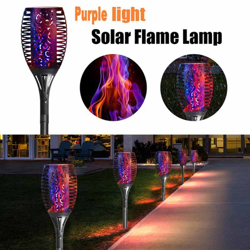 1Pcs Solar Flame Torch Lights Flickering Light Waterproof Outdoor Garden Decoration Lawn Path Yard Patio Floor Lamps