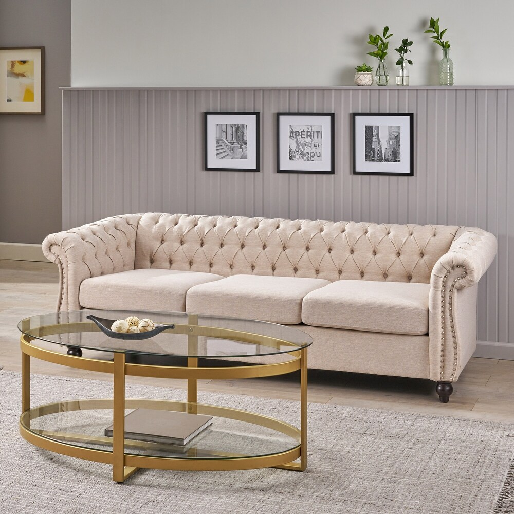 Parksley Tufted Chesterfield 3 seat Sofa by Christopher Knight Home