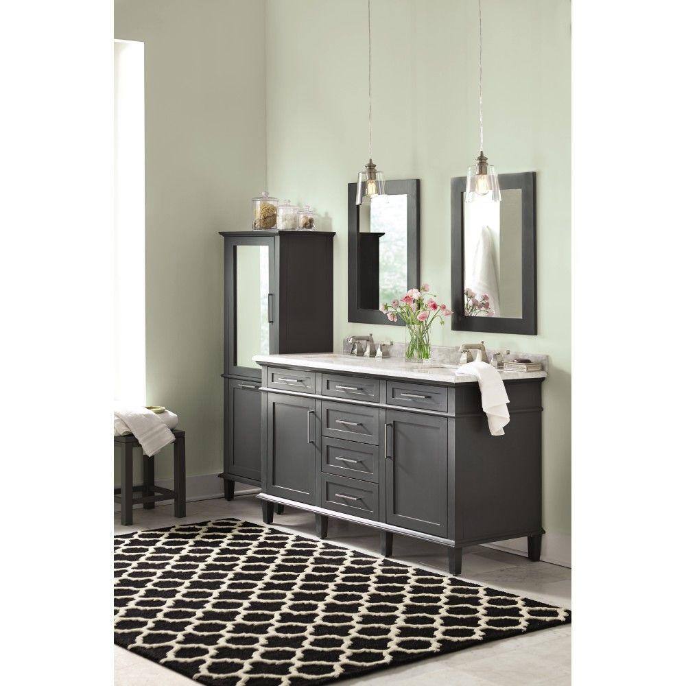 Home Decorators Collection Sonoma 22 in. W x 30 in. H Framed Rectangular Bathroom Vanity Mirror in Dark Charcoal 8106500270