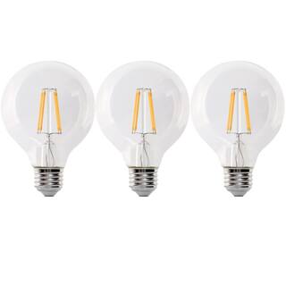 Feit Electric 60-Watt Equivalent G25 Dimmable Filament ENERGY STAR CEC 90 CRI Clear Glass LED Light Bulb Bright White 3000K (3-Pack) G2560930CAFIL3RP