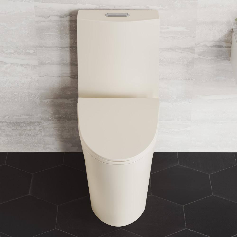 Swiss Madison St. Tropez 1-Piece 1.11.6 GPF Dual Flush Elongated Toilet in Bisque Seat Included SM-1T254BQ