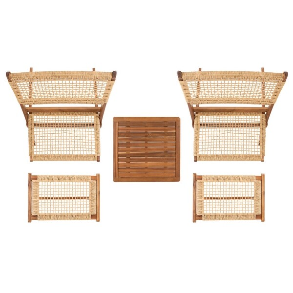 SAFAVIEH Casella Acacia/ Rope Outdoor Chair and Table Set