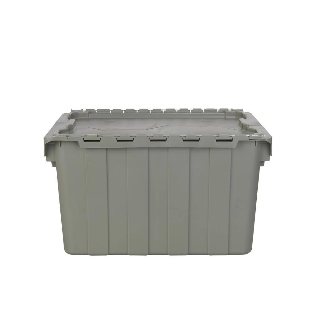 HDX 12 Gal. Commercial Flip Top Storage Tote in Gray 206202