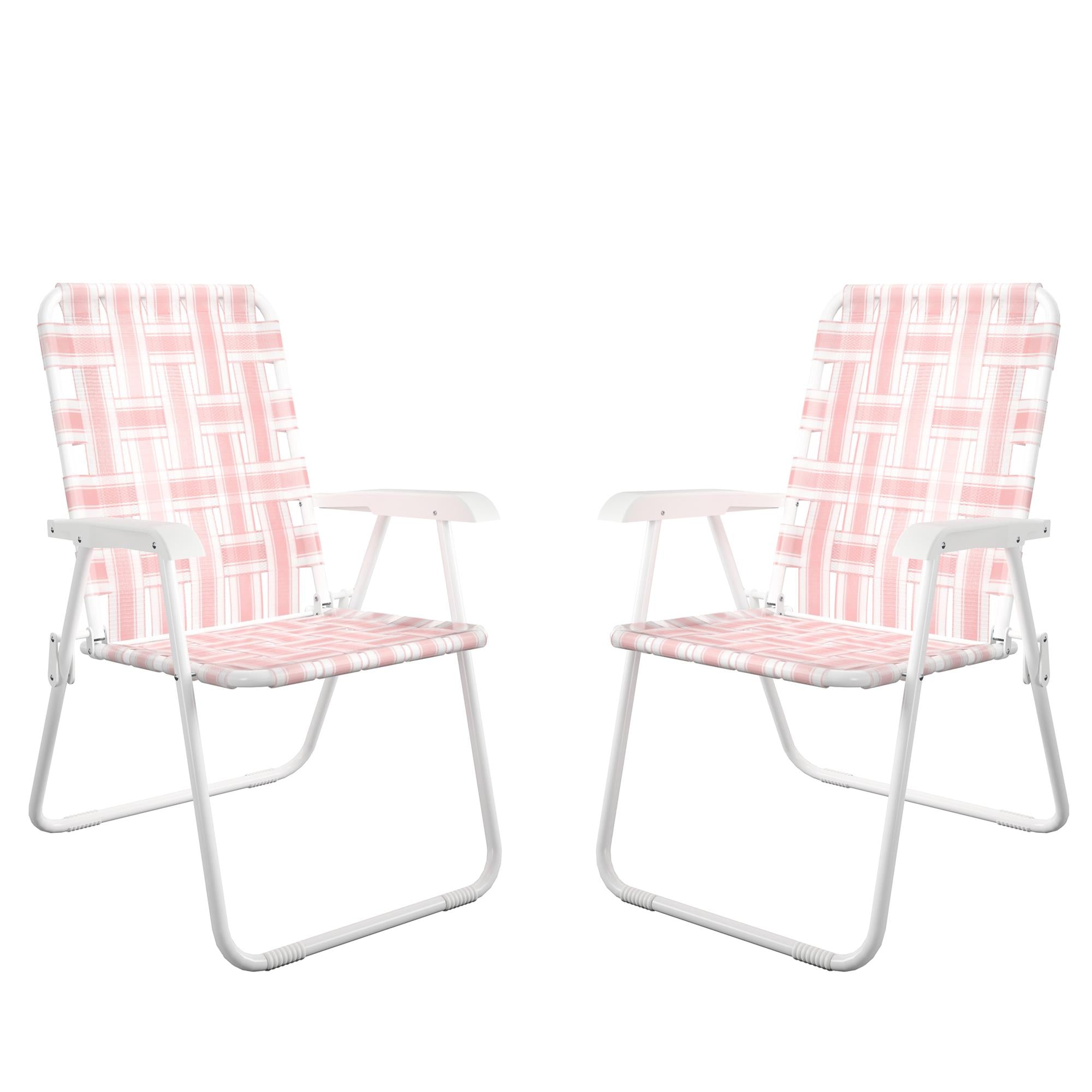 Novogratz Poolside Gossip, Priscilla Folding Chairs, 2-Pack, Rosewater