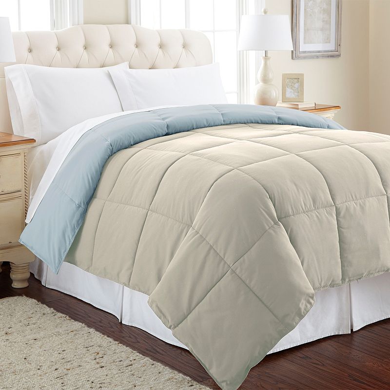 Solid Down-Alternative Reversible Comforter