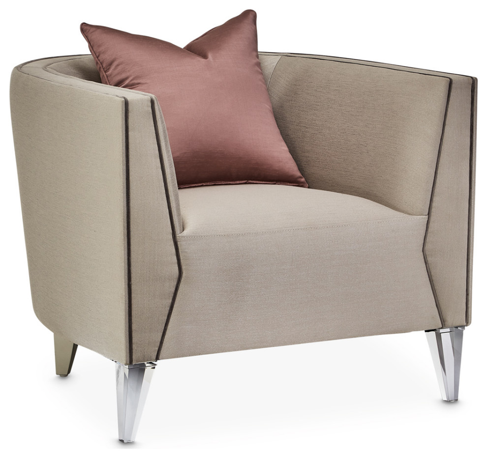 Linea Matching Chair   Metallic/Silver Mist   Contemporary   Armchairs And Accent Chairs   by Michael Amini  Houzz