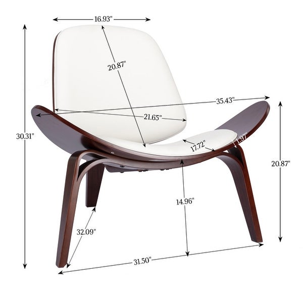 Modern PU Leather Walnut Accent Chair Leisure Chair