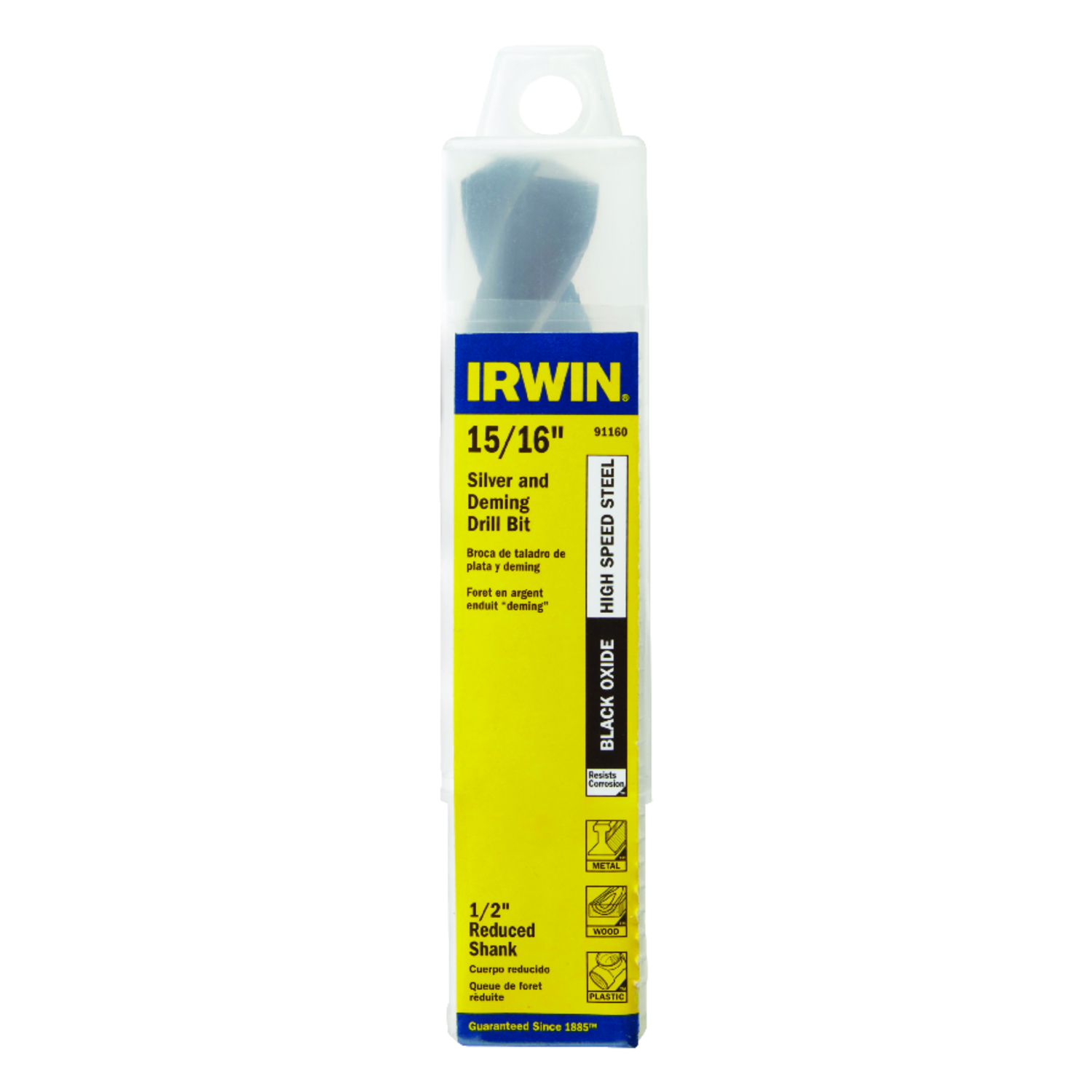 Irwin 15/16 in. X 6 in. L High Speed Steel Drill Bit 1 pc