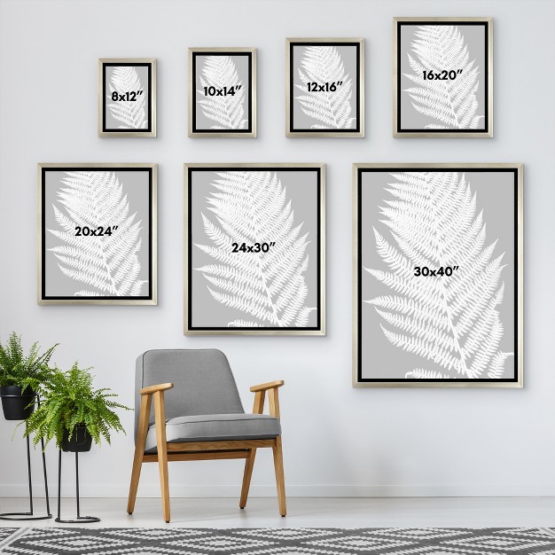 Americanflat White Fern Ii By Chaos amp Wonder Design Floating Canvas Frame Modern Wall Art Decor