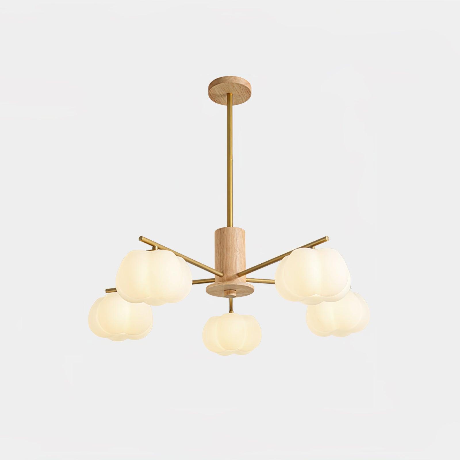 Wooden Cotton Balls Chandelier