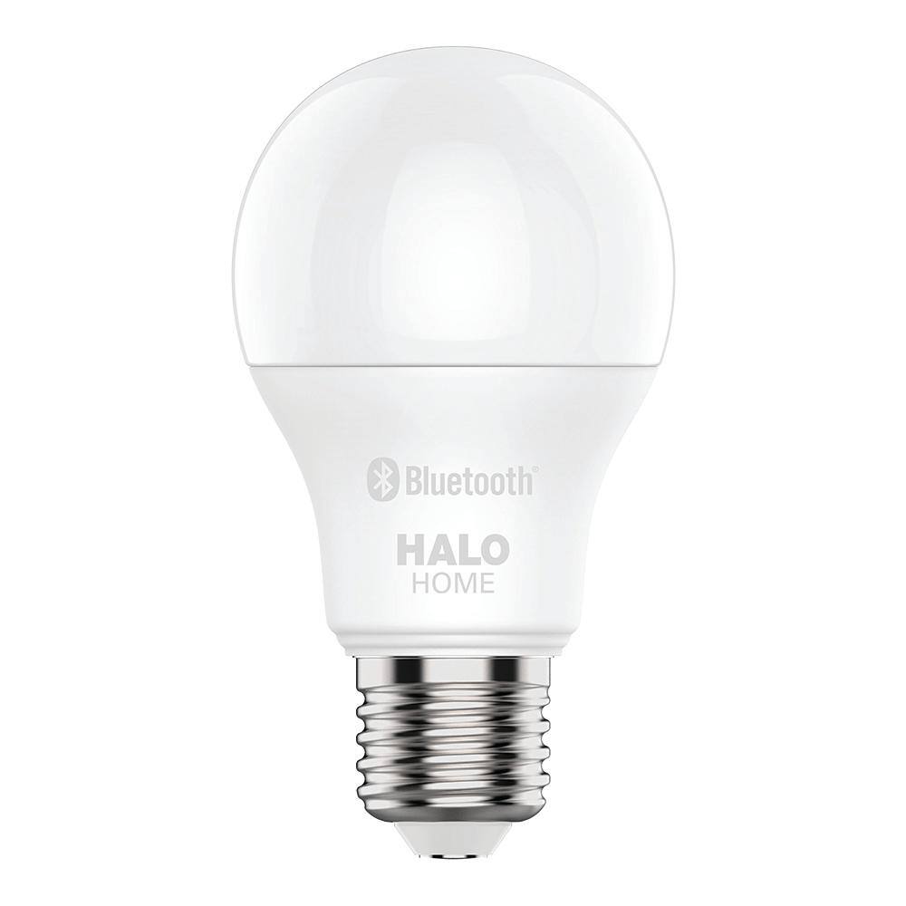 HALO 60W Equivalent A19 Dimmable Adjustable CCT (2700K-5000K) Smart Wireless LED Light Bulb in White (6-Pack) HHA19089BLE40A-6PK